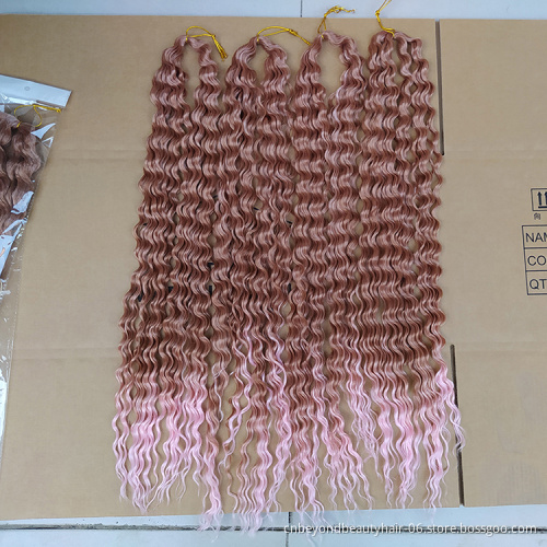 30 inch  Long Water Wave Braiding hair For White Women With Curly Crochet 13 Ombre Colors For Ru